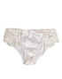 Dolce & Gabbana Ivory White Silk Satin Lace Trim Panty Underwear